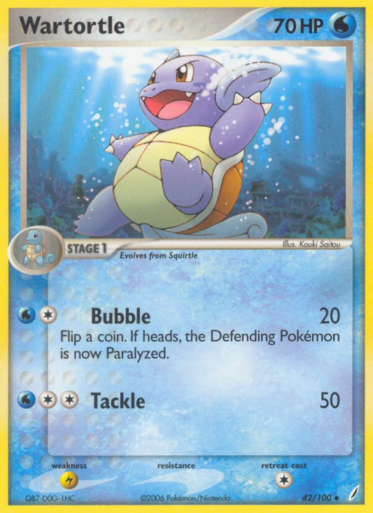 Wartortle 42/100 Uncommon | Crystal Guardians | Pokemon Card
