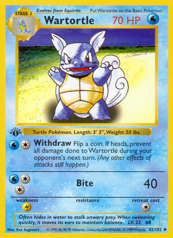 Wartortle 42/102 Uncommon | Base | Pokemon Card