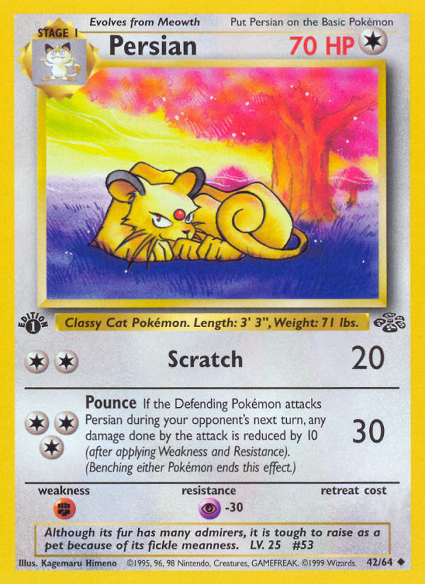 Persian 42/64 Uncommon | Jungle | Pokemon Card