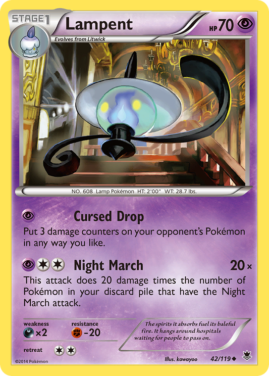 Lampent 42/119 Uncommon | Phantom Forces | Pokemon Card