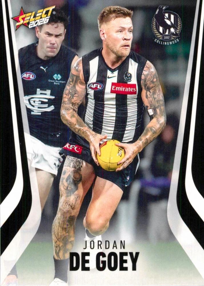 Jordan De Goey #43 Collingwood Magpies | 2026 Select AFL Footy Stars | Trading Card