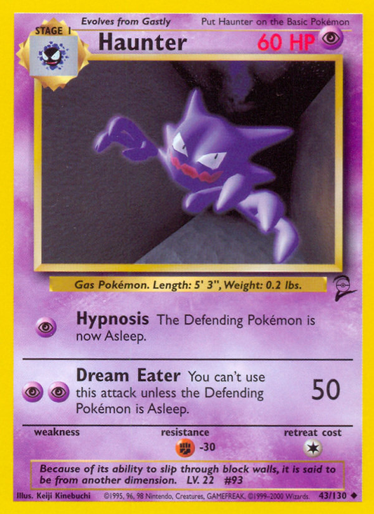 Haunter 43/130 Uncommon | Base Set 2 | Pokemon Card