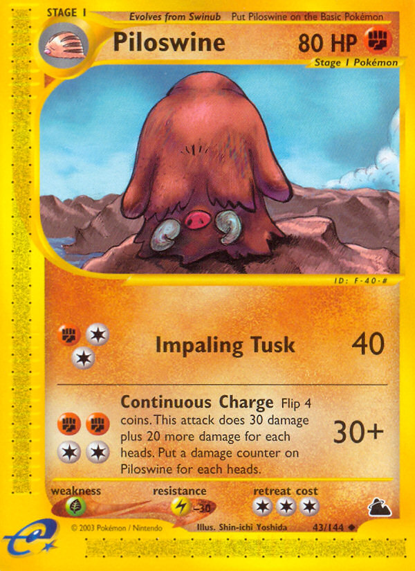Piloswine 43/144 Uncommon | Skyridge | Pokemon Card
