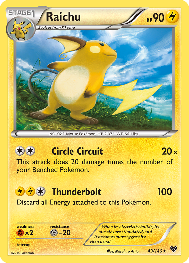 Raichu 43/146 Rare Holo | XY | Pokemon Card