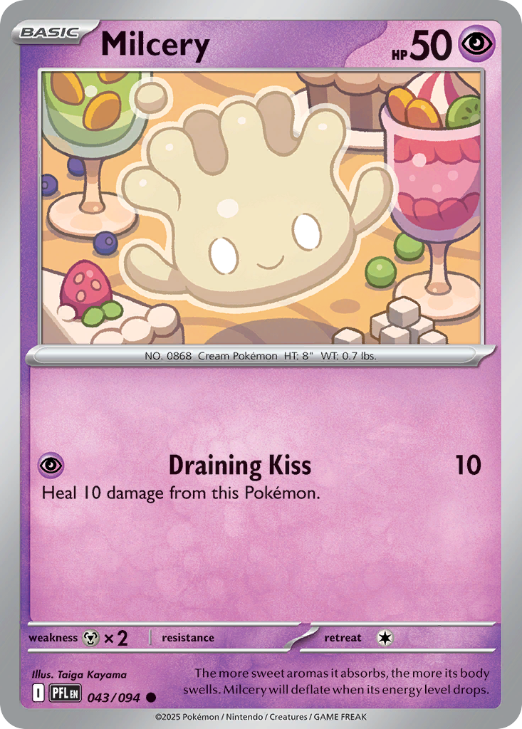 Milcery 43/94 Common | Phantasmal Flames | Pokemon Card