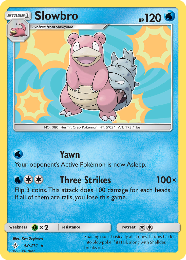 Slowbro 43/214 Rare Holo | Unbroken Bonds | Pokemon Card