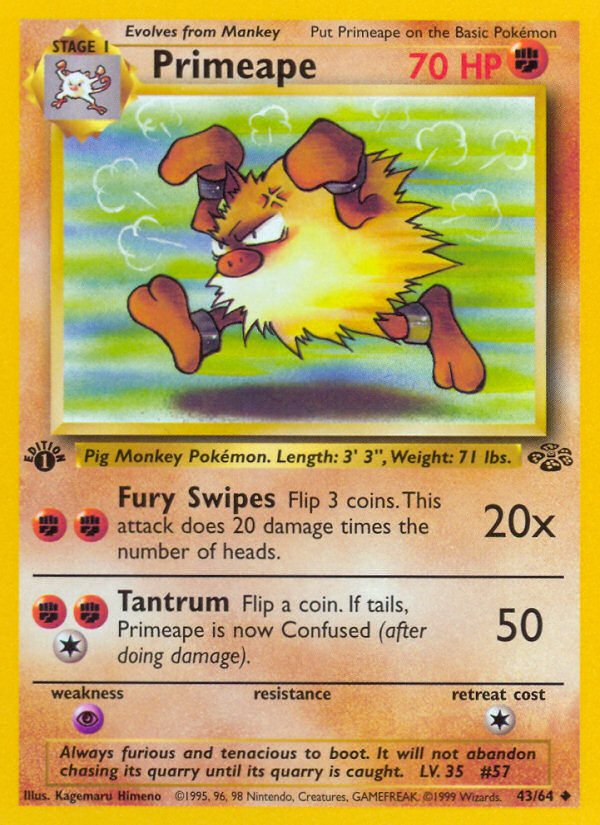 Primeape 43/64 Uncommon | Jungle | Pokemon Card