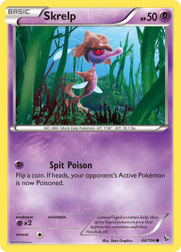 Skrelp 44/106 Common | Flashfire | Pokemon Card