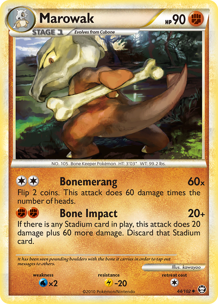 Marowak 44/102 Uncommon | HS—Triumphant | Pokemon Card