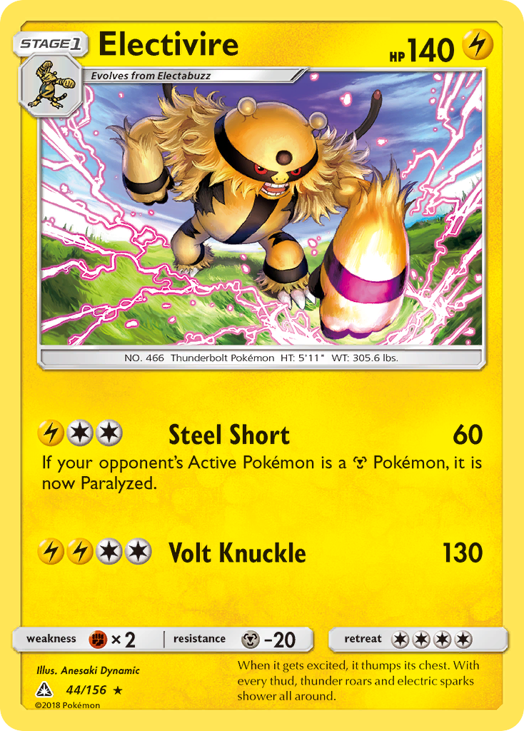 Electivire 44/156 Rare | Ultra Prism | Pokemon Card