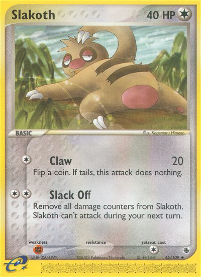 Slakoth 45/109 Uncommon | Ruby & Sapphire | Pokemon Card