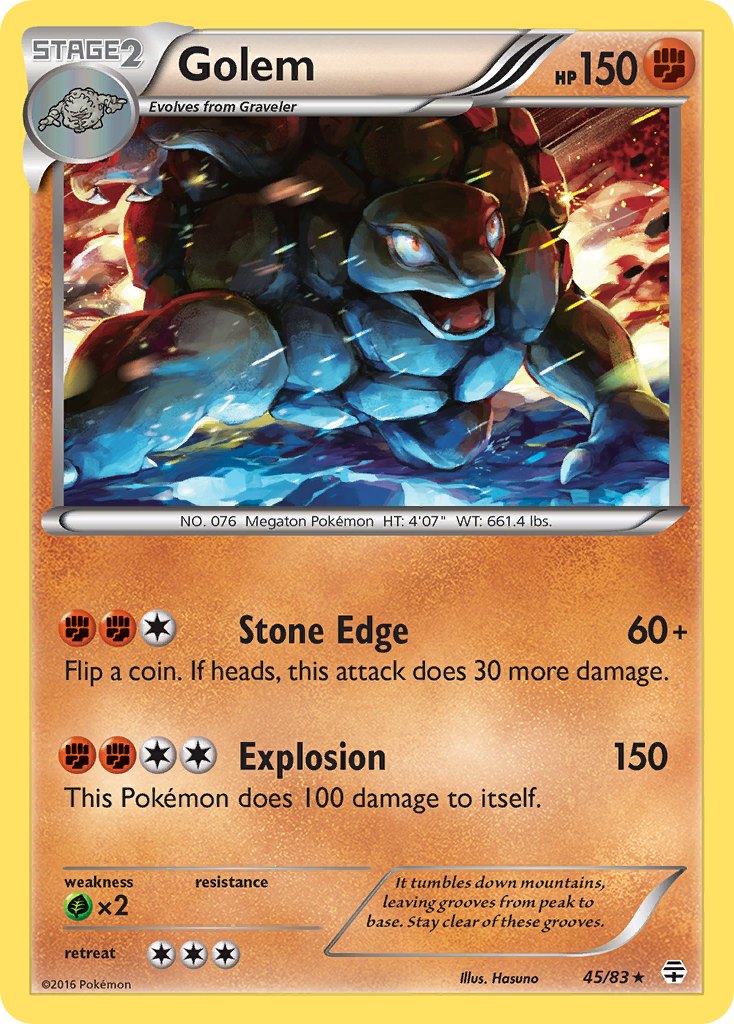 Golem 45/83 Rare Holo | Generations | Pokemon Card