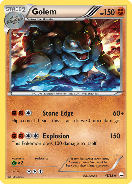 Golem 45/83 Rare Holo | Generations | Pokemon Card