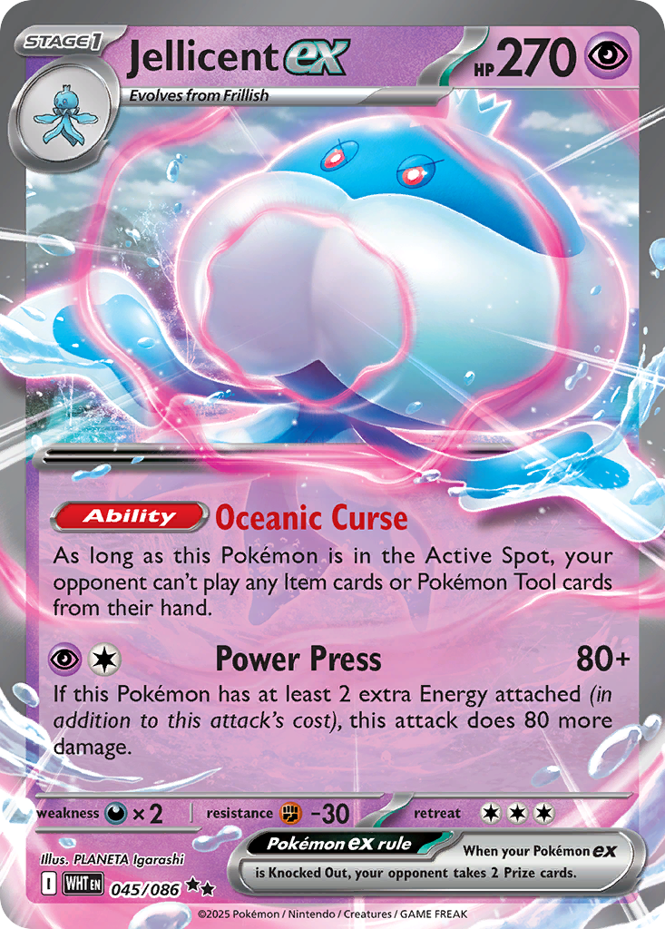Jellicent ex 45/86 Double Rare | White Flare | Pokemon Card