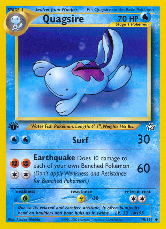 Quagsire 45/111 Uncommon | Neo Genesis | Pokemon Card