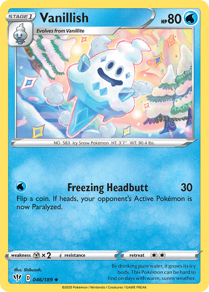 Vanillish 46/189 Uncommon | Darkness Ablaze | Pokemon Card
