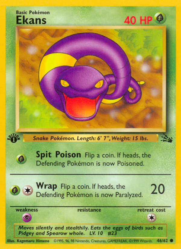 Ekans 46/62 Common | Fossil | Pokemon Card