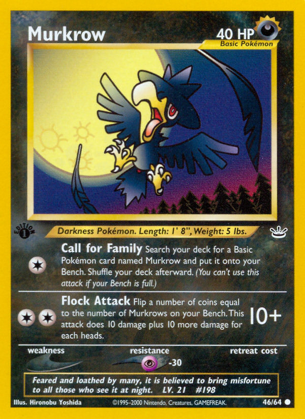 Murkrow 46/64 Common | Neo Revelation | Pokemon Card