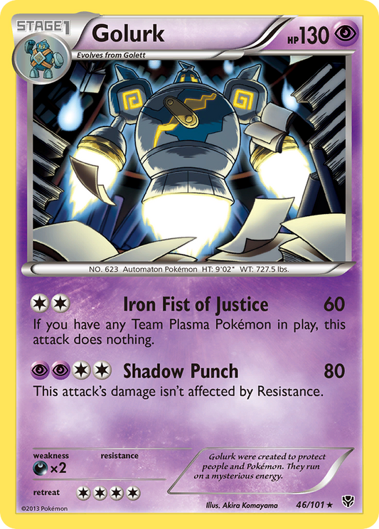 Golurk 46/101 Rare Holo | Plasma Blast | Pokemon Card
