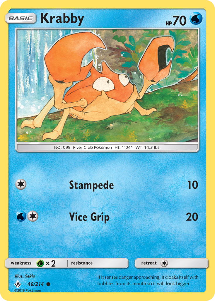 Krabby 46/214 Common | Unbroken Bonds | Pokemon Card