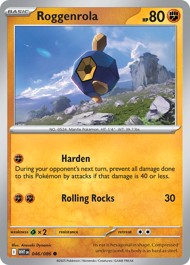 Roggenrola 46/86 Common | White Flare | Pokemon Card