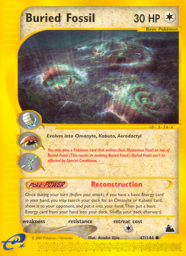 Buried Fossil 47/144 Common | Skyridge | Pokemon Card