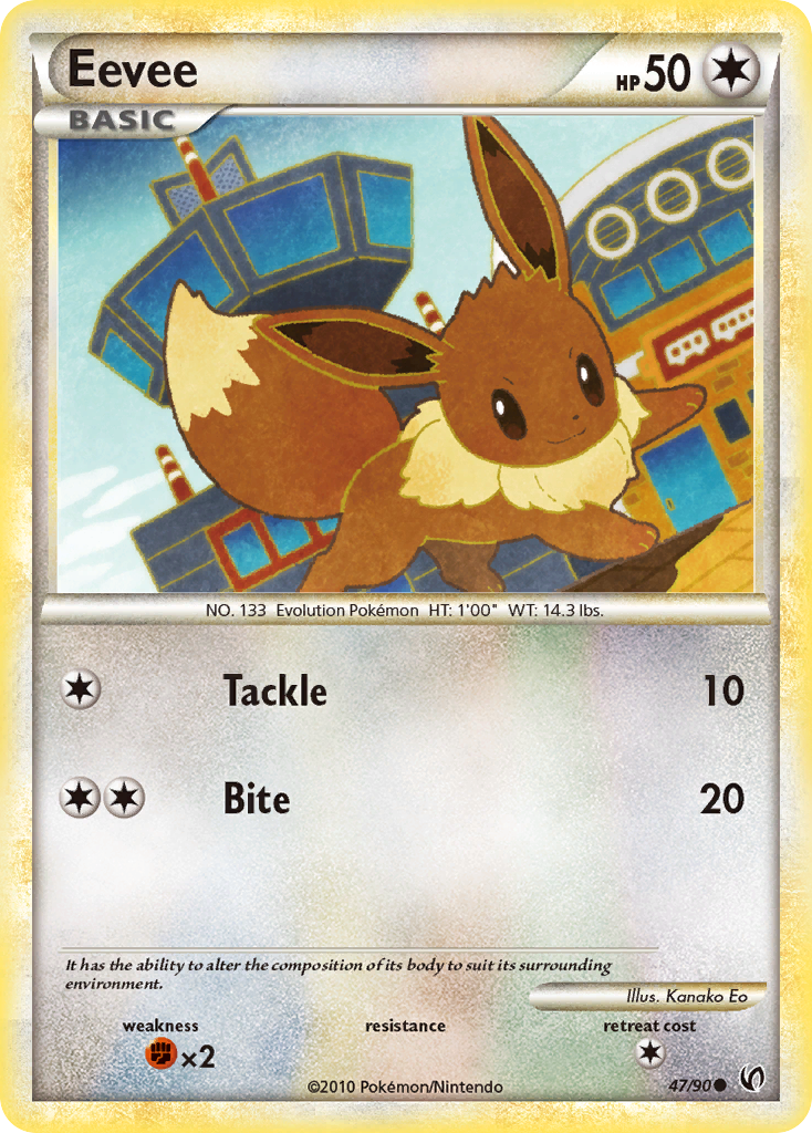 Eevee 47/90 Common | HS—Undaunted | Pokemon Card