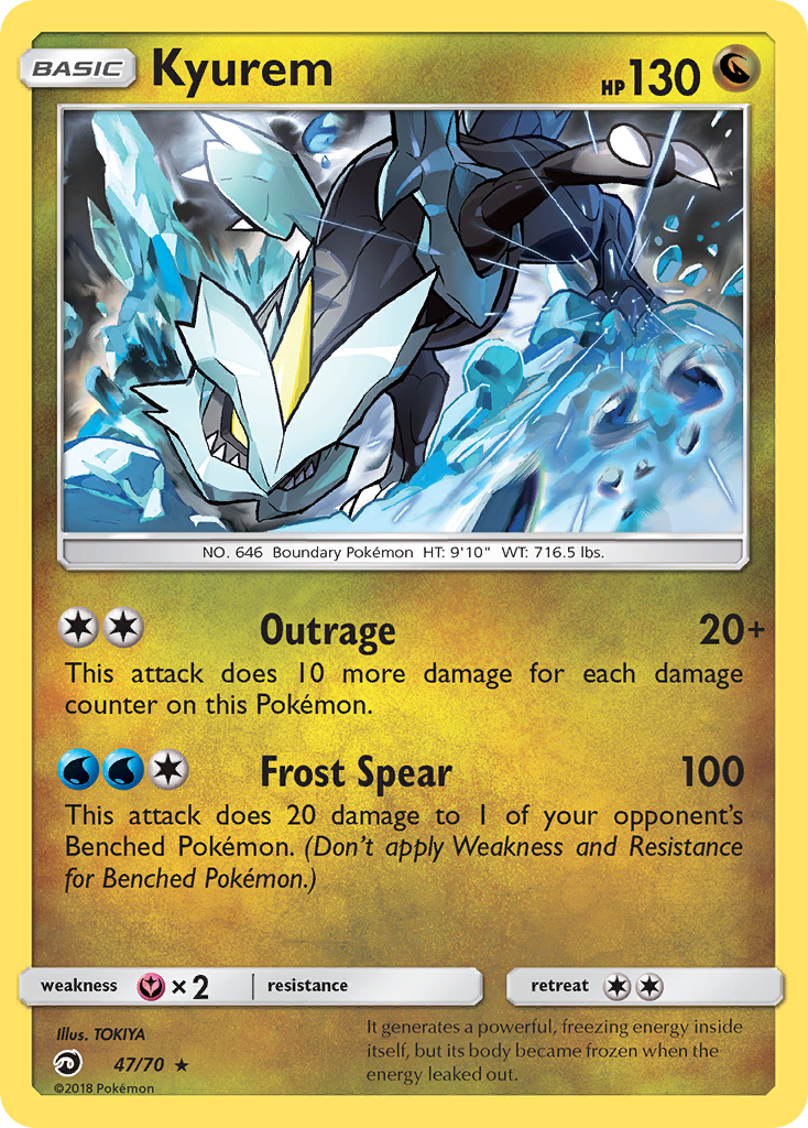 Kyurem 47/70 Rare Holo | Dragon Majesty | Pokemon Card