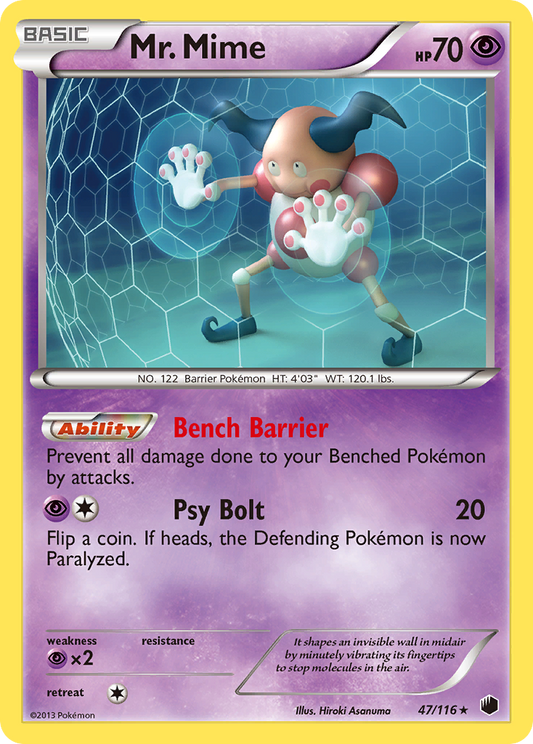 Mr. Mime 47/116 Rare | Plasma Freeze | Pokemon Card