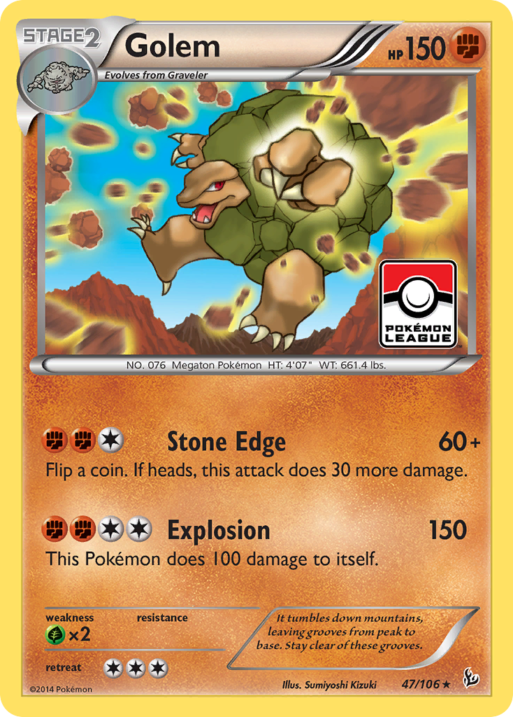 Golem 47/106 Rare | Flashfire | Pokemon Card