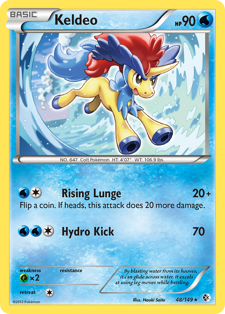 Keldeo 48/149 Rare | Boundaries Crossed | Pokemon Card
