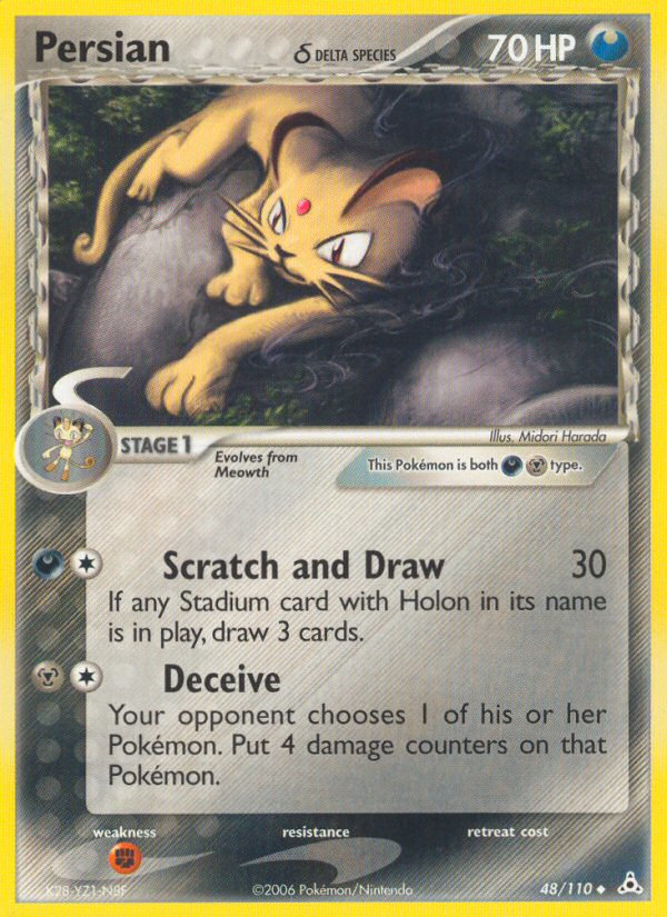 Persian δ 48/110 Uncommon | Holon Phantoms | Pokemon Card