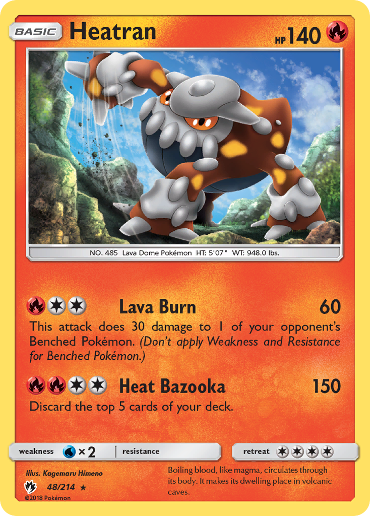 Heatran 48/214 Rare Holo | Lost Thunder | Pokemon Card