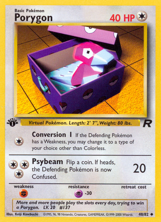 Porygon 48/82 Uncommon | Team Rocket | Pokemon Card