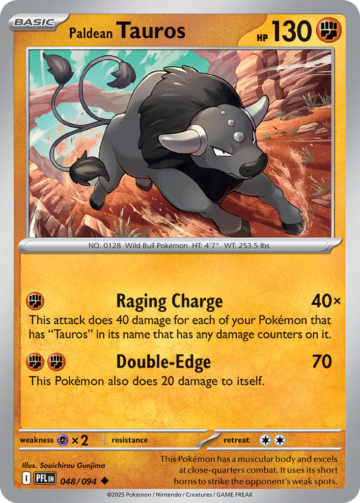 Paldean Tauros 48/94 Uncommon | Phantasmal Flames | Pokemon Card