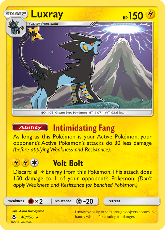 Luxray 48/156 Rare Holo | Ultra Prism | Pokemon Card