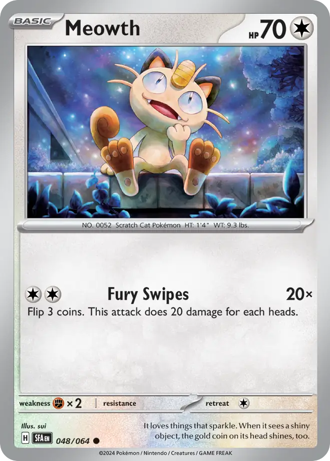 Meowth 48/64 Common | Shrouded Fable | Pokemon Card – Brickheads