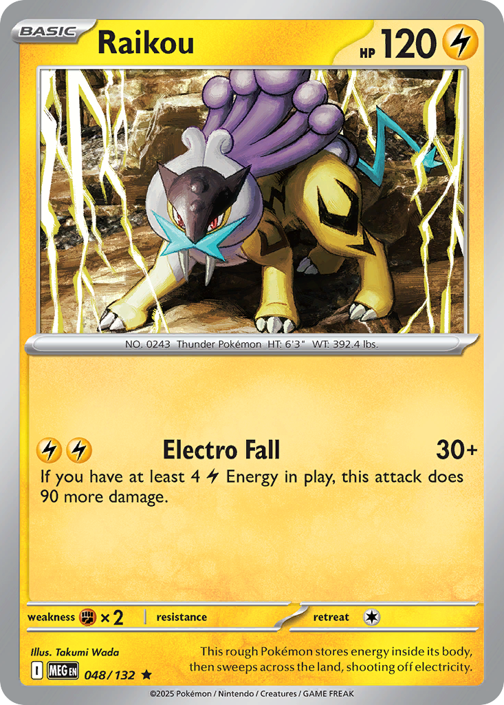 Raikou 48/132 Rare | Mega Evolution | Pokemon Card Brickheads Collectables Raikou 48/132 Rare | Mega Evolution | Pokemon Card Brickheads Collectables