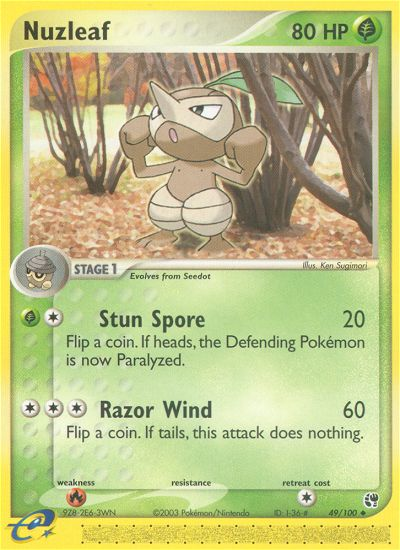 Nuzleaf 49/100 Uncommon | Sandstorm | Pokemon Card