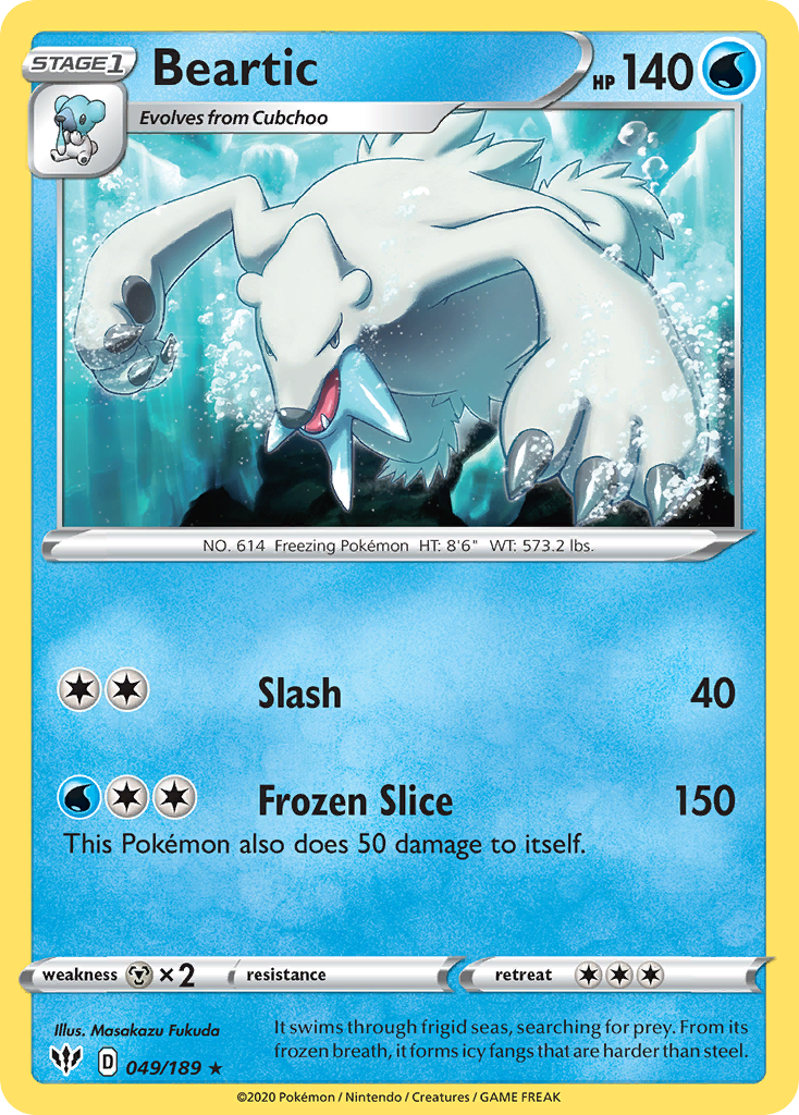 Beartic 49/189 Rare | Darkness Ablaze | Pokemon Card