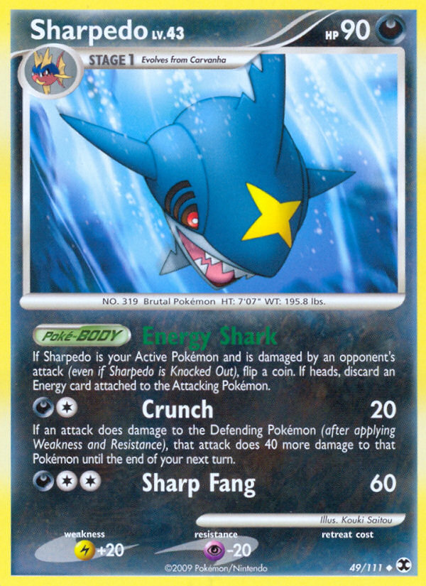 Sharpedo 49/111 Uncommon | Rising Rivals | Pokemon Card