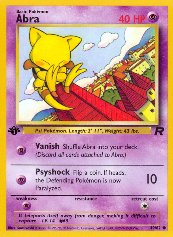 Abra 49/82 Common | Team Rocket | Pokemon Card