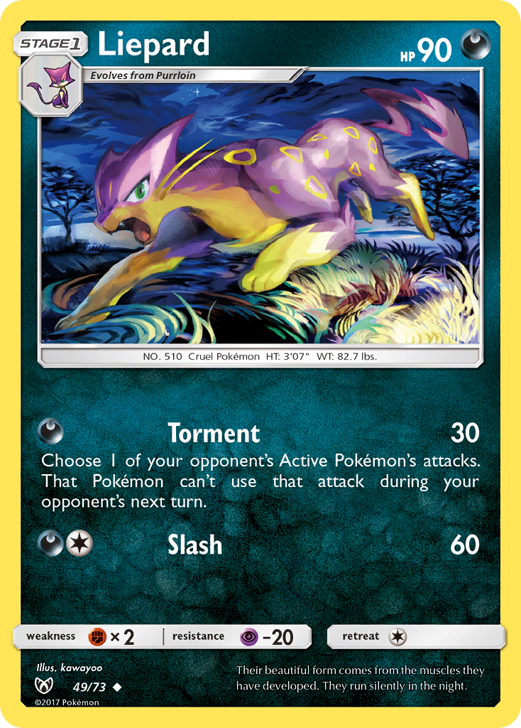 Liepard 49/73 Uncommon | Shining Legends | Pokemon Card