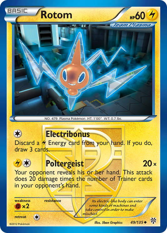 Rotom 49/135 Uncommon | Plasma Storm | Pokemon Card