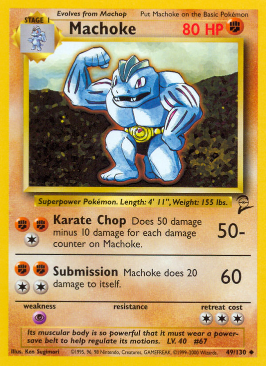Machoke 49/130 Uncommon | Base Set 2 | Pokemon Card