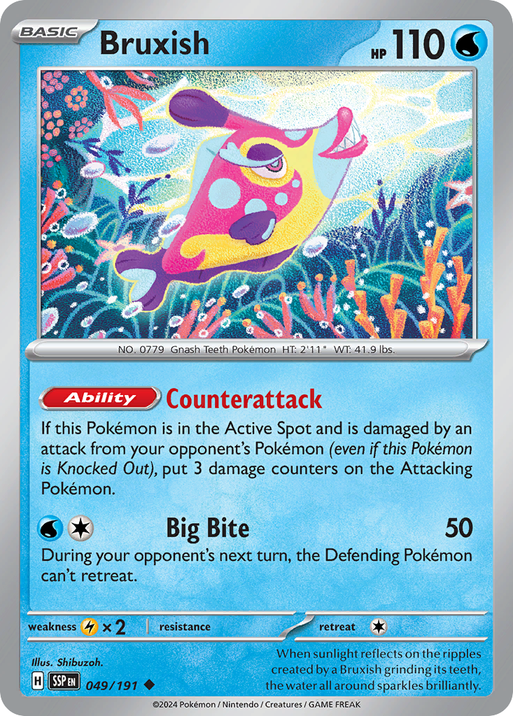 Bruxish 49/191 Uncommon | Surging Sparks | Pokemon Card