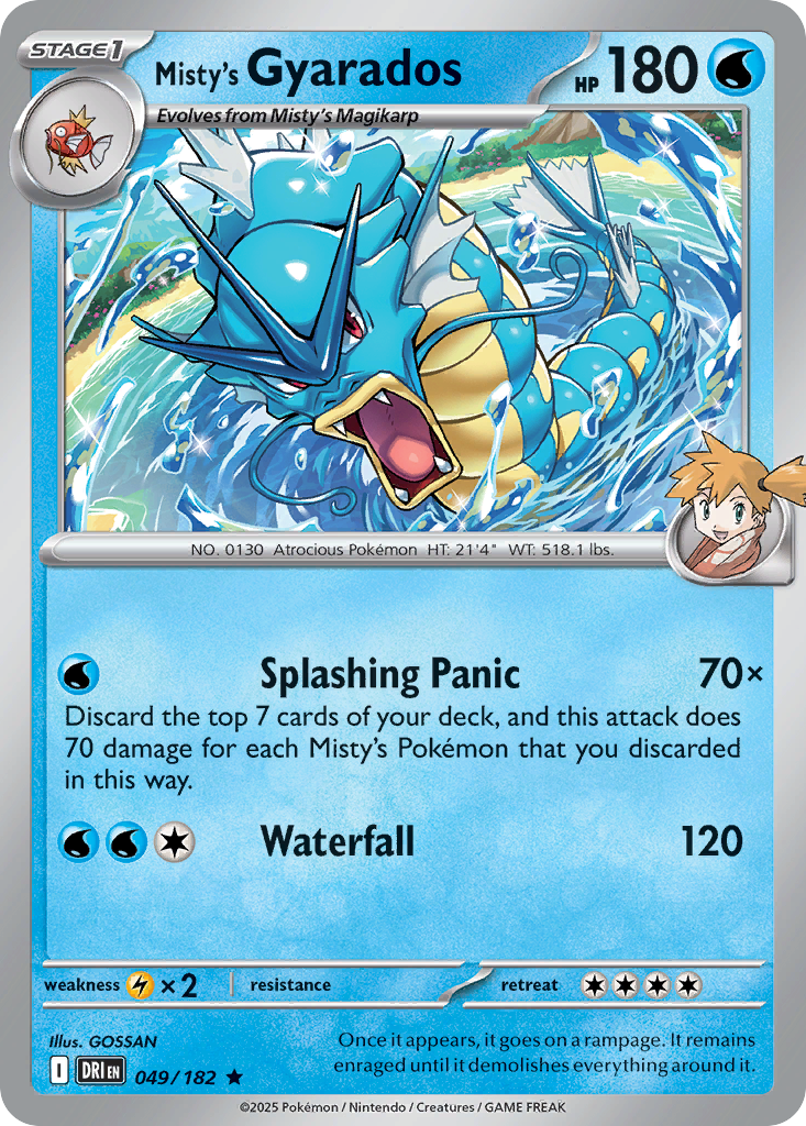 Misty's Gyarados 49/182 Rare | Destined Rivals | Pokemon Card