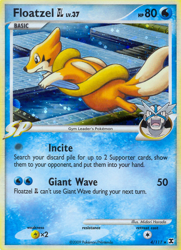 Floatzel GL 4/111 Rare Holo | Rising Rivals | Pokemon Card