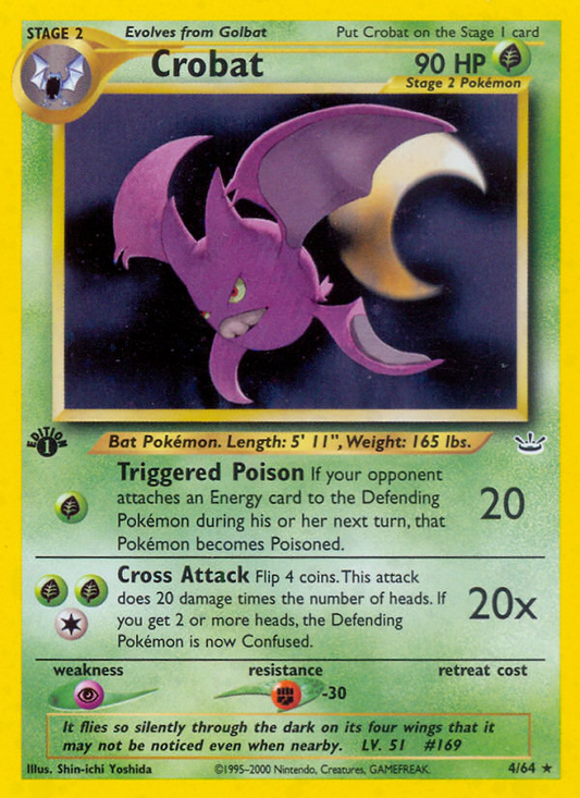 Crobat 4/64 Rare Holo | Neo Revelation | Pokemon Card