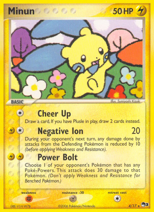 Minun 4/17 Rare | POP Series 3 | Pokemon Card